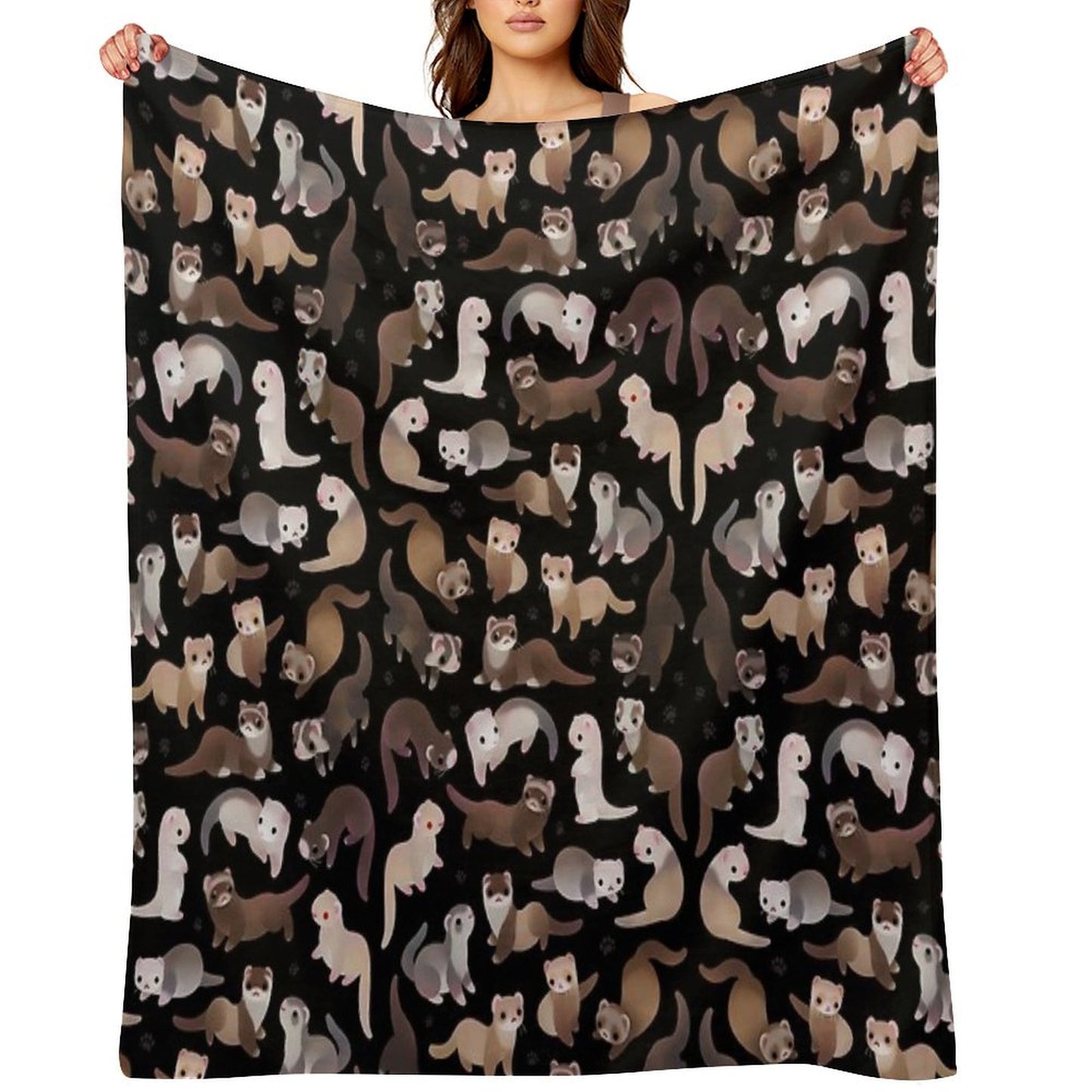 Ferret - Dark Throw Blanket
