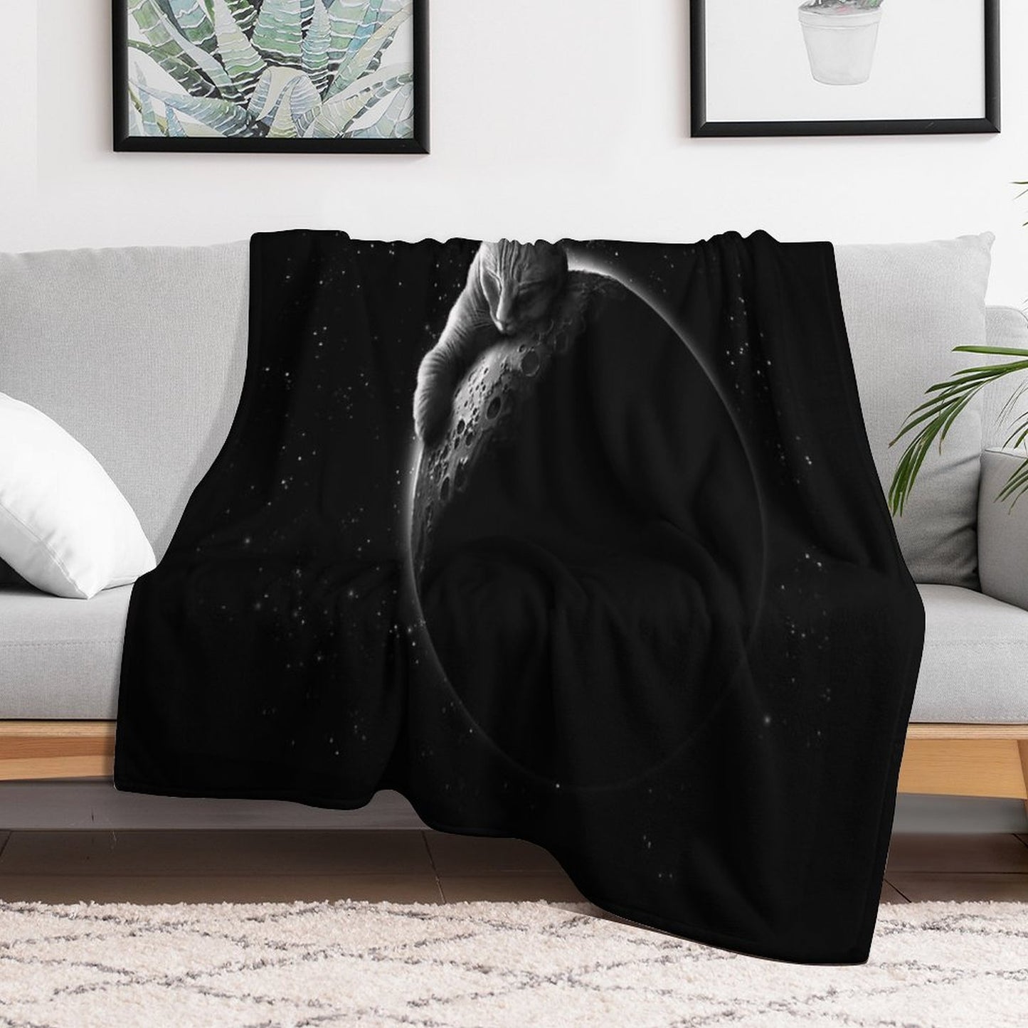 MOONCAT Throw Blanket