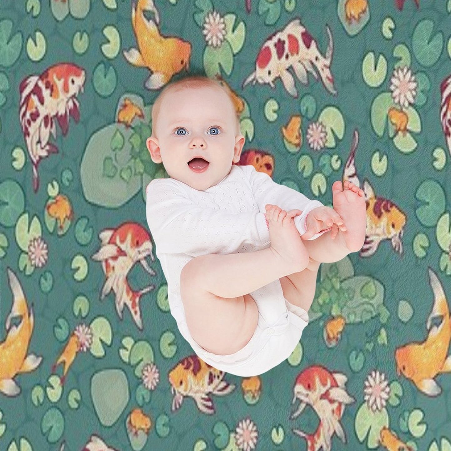 Koi Pond Throw Blanket