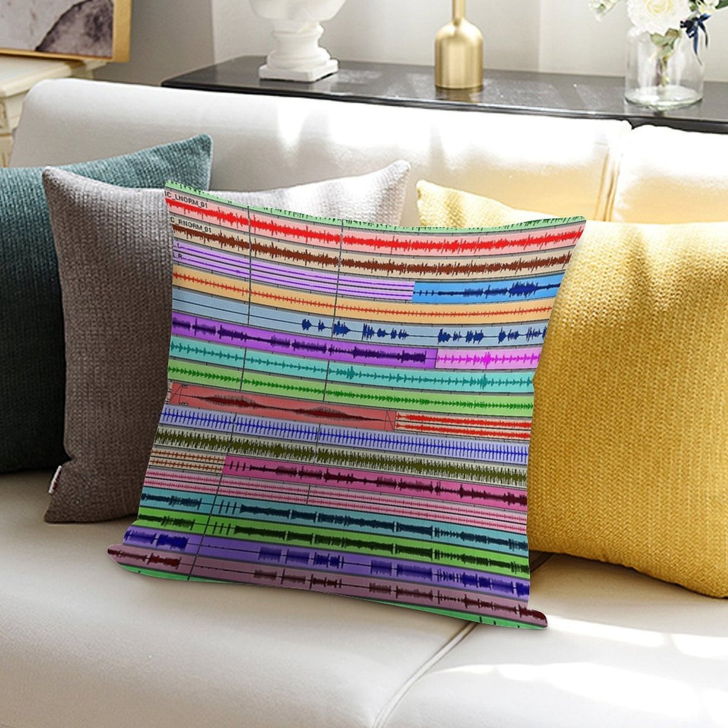 Music Tracks - Producer  Engineer Art Soft Durable Construction Throw Pillow