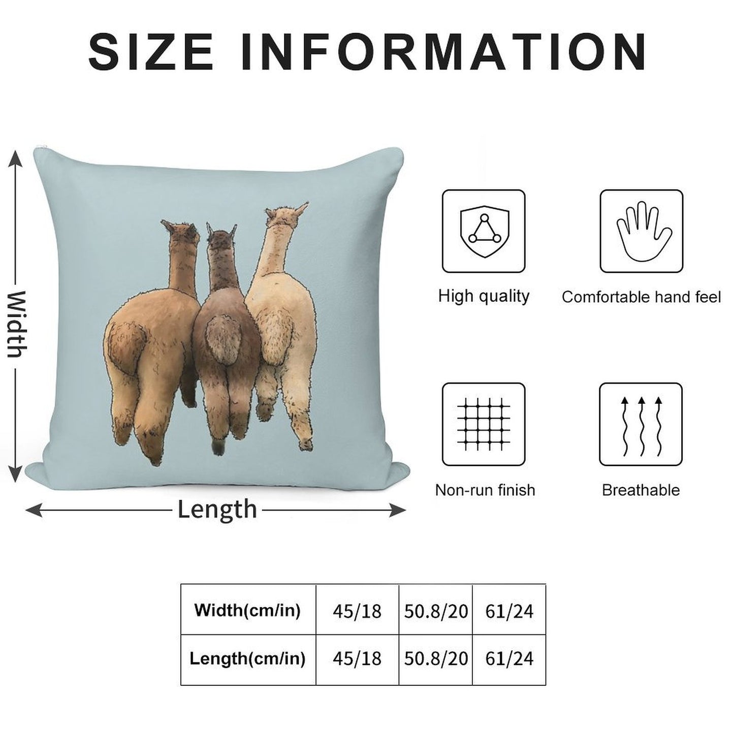 Alpaca Butts Soft Fade-Resistant Throw Pillow