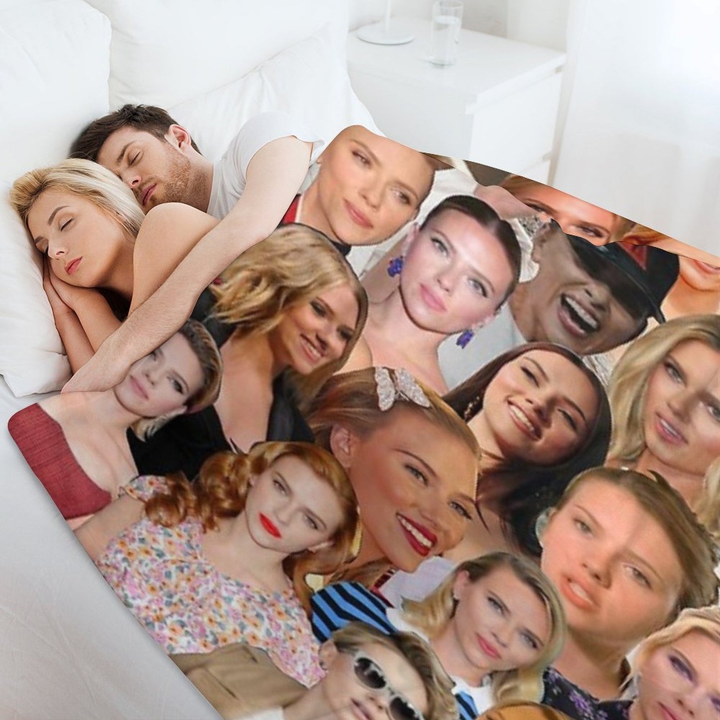 Scarlett Johansson Photo Collage Throw Blanket