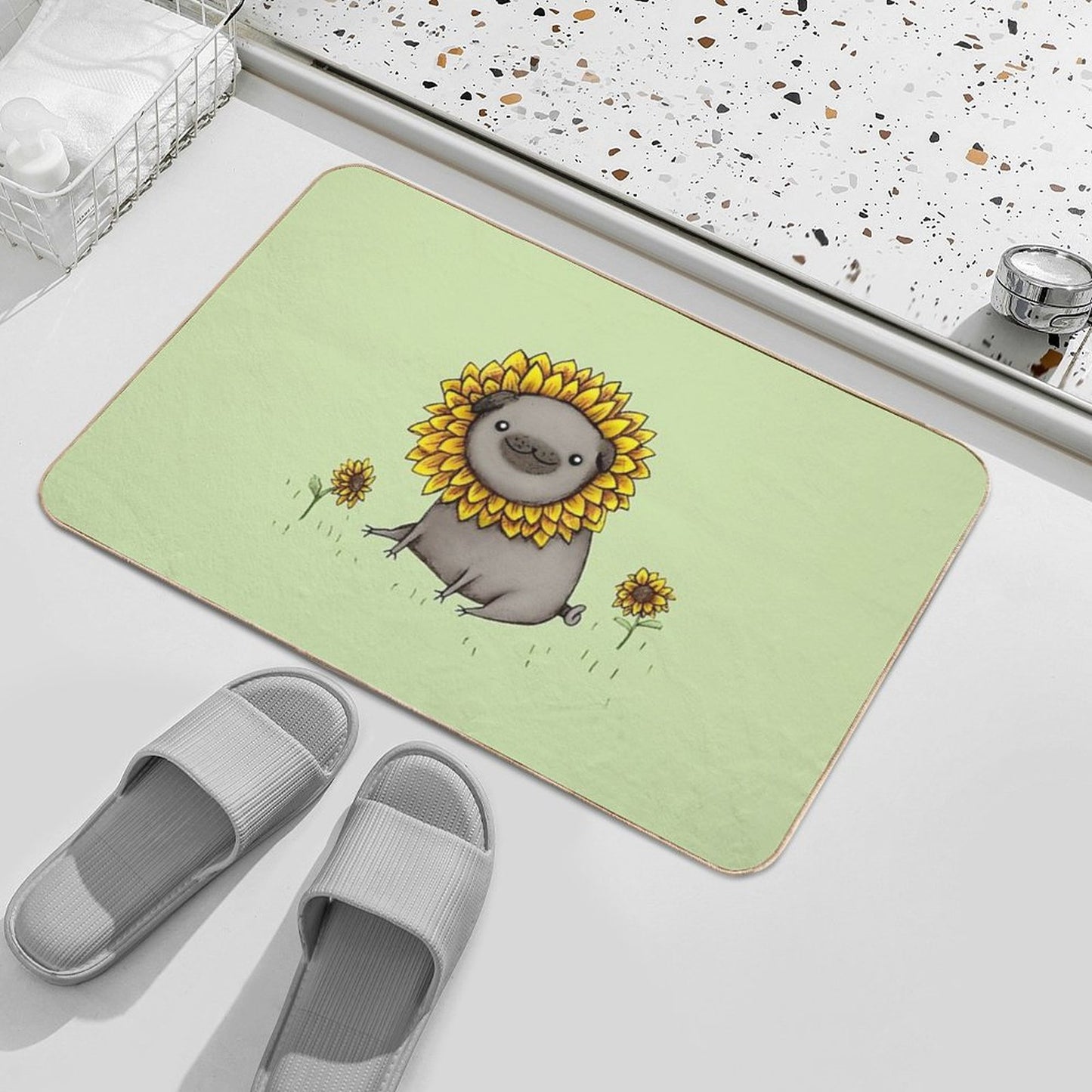 Pugflower Bath Mat