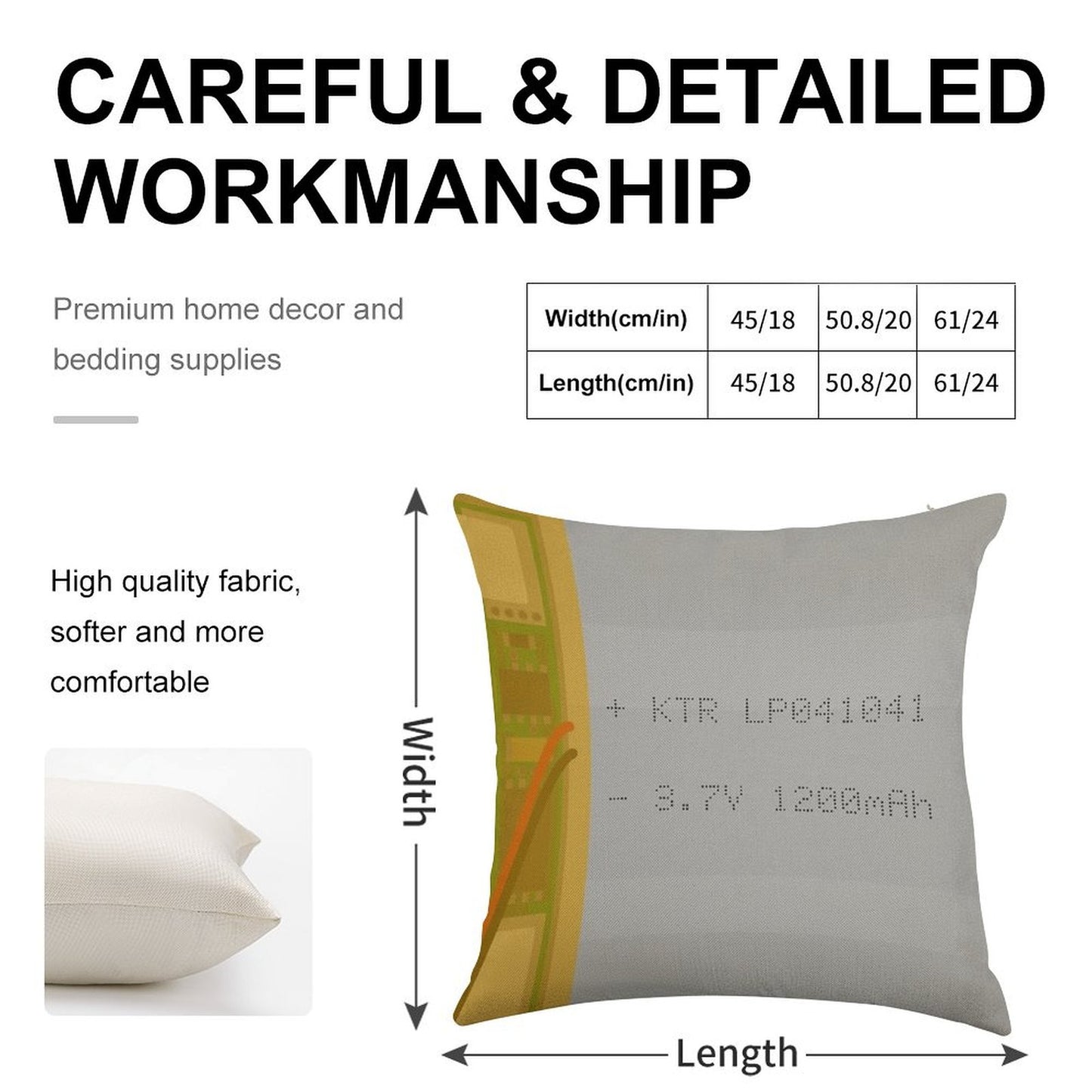 Lithium Polymer Battery Linen Throw Pillow Cover