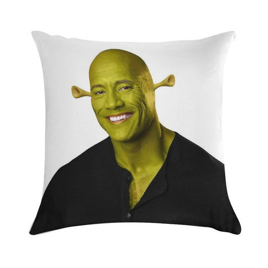 Shrek - Dwayne The Rock Johnson - Work of Art Soft High-Density Material Throw Pillow