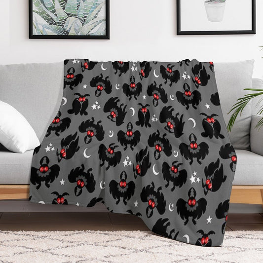 Cute Cryptids - Mothman Pattern Throw Blanket