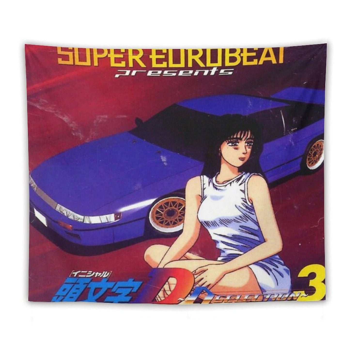 Initial D Mako Super Eurobeat Anime Tapestry
