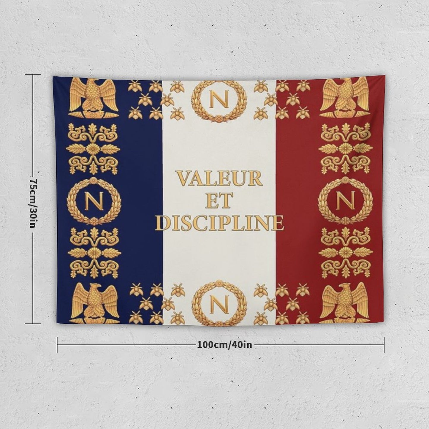 Napoleonic French Regimental Flag Valeur Et Discipline Tapestry