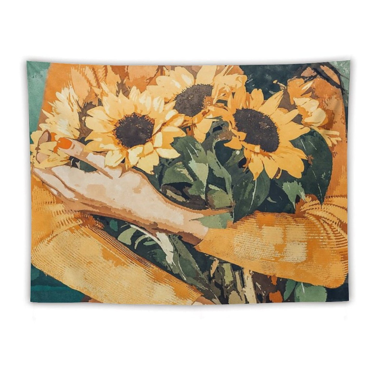 Holding Sunflowers Tapestry