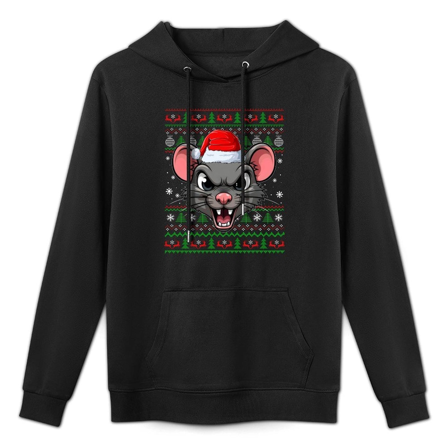 Rat Mouse Christmas Ugly Sweater Funny Rodent Head Xmas Sweatshirt Layering Staple Hoodie