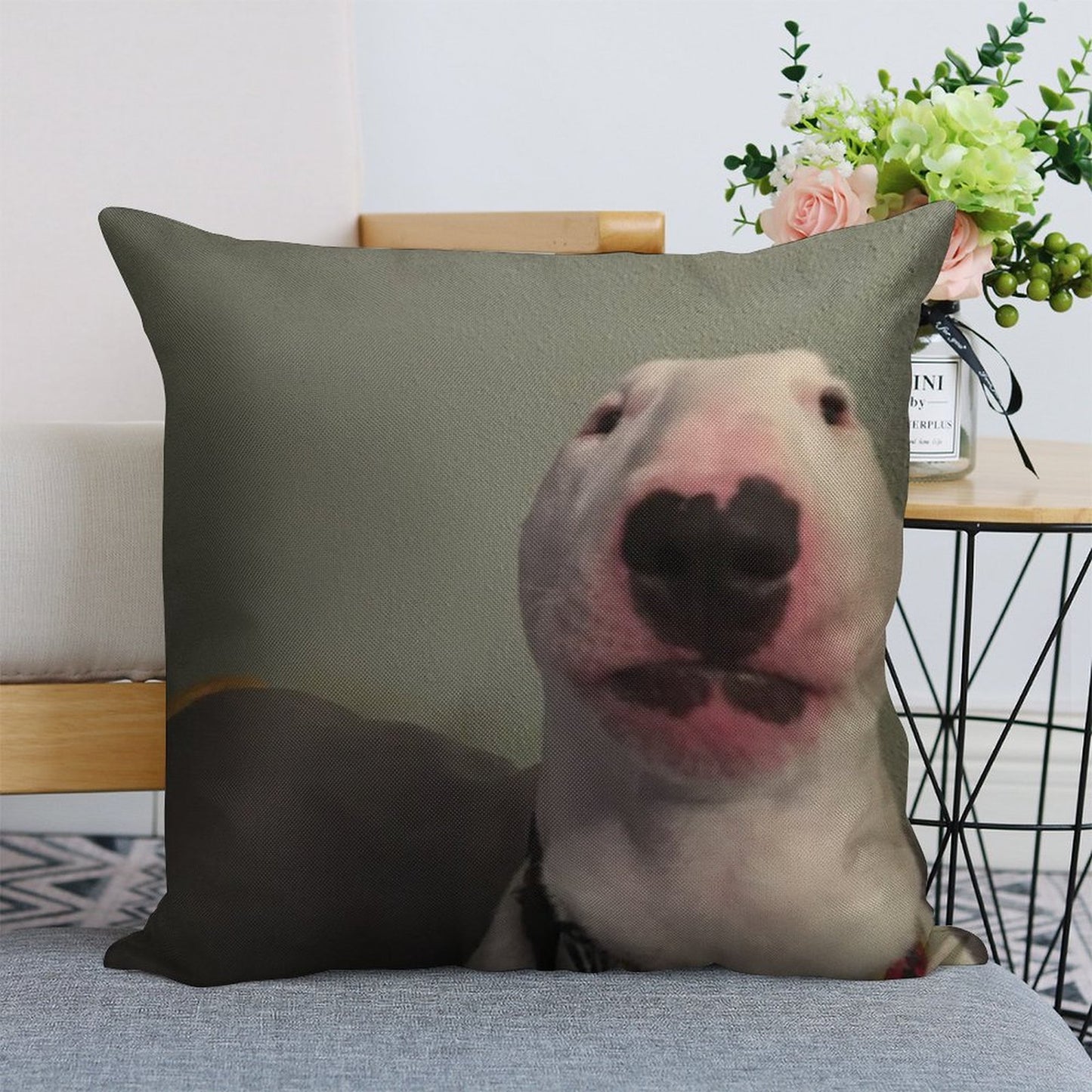 @PupperNelson Walter Original Linen Throw Pillow Cover