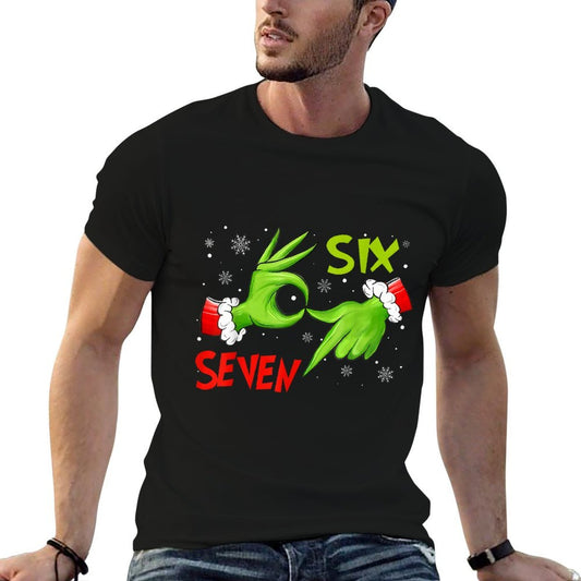 Funny Six Seven 67 Meme 6 7 Christmas Elf Hand Boys Girls Relaxed-fit T-Shirt