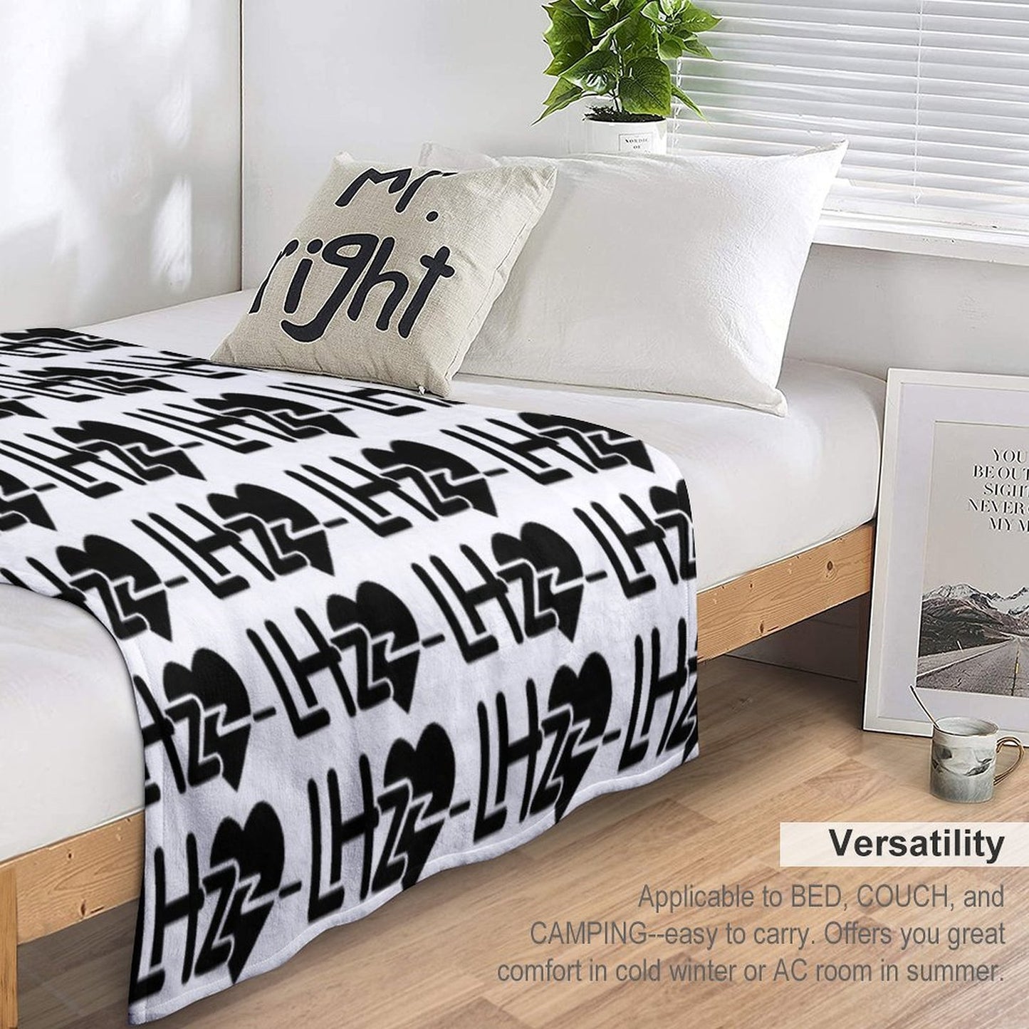 LHZ (Black) Throw Blanket