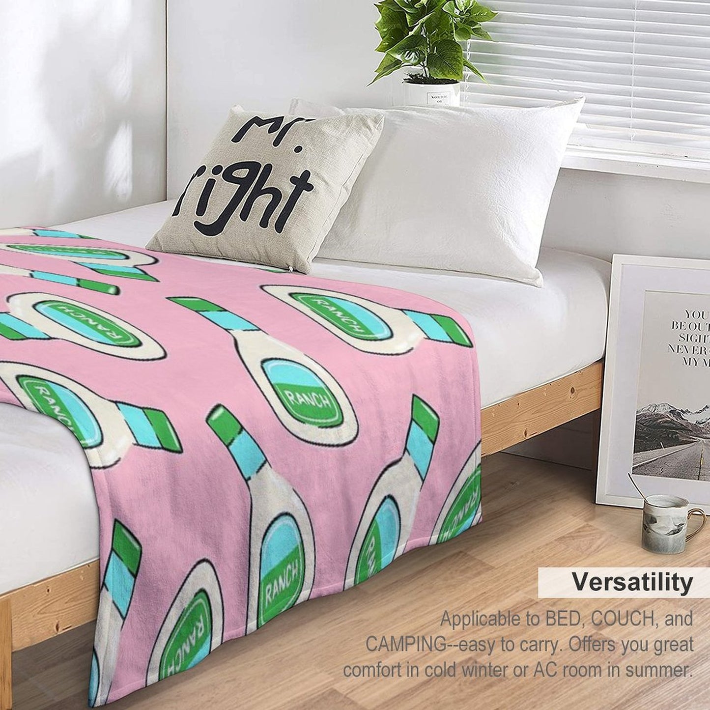 Ranch - Salad Dressing Bottle (pink) Throw Blanket