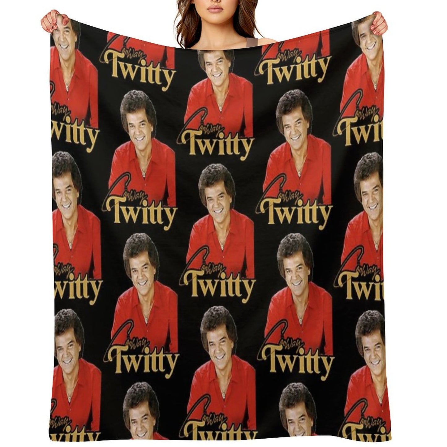 Conway Twitty ))(( Retro Country Legend Design Throw Blanket