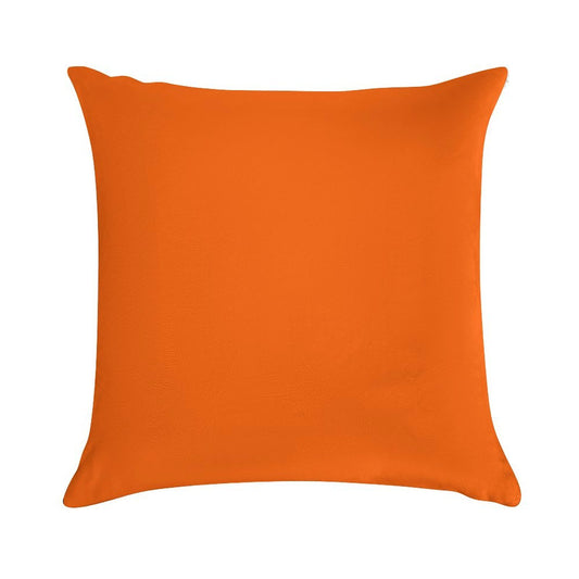 Festive Orange Accent Solid Color Decor Soft Decorative Cover Throw Pillow