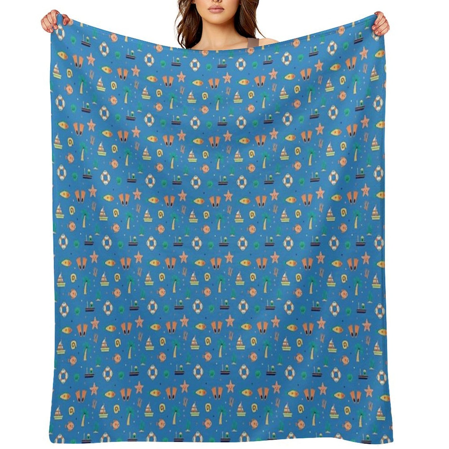 By The Sea Throw Blanket