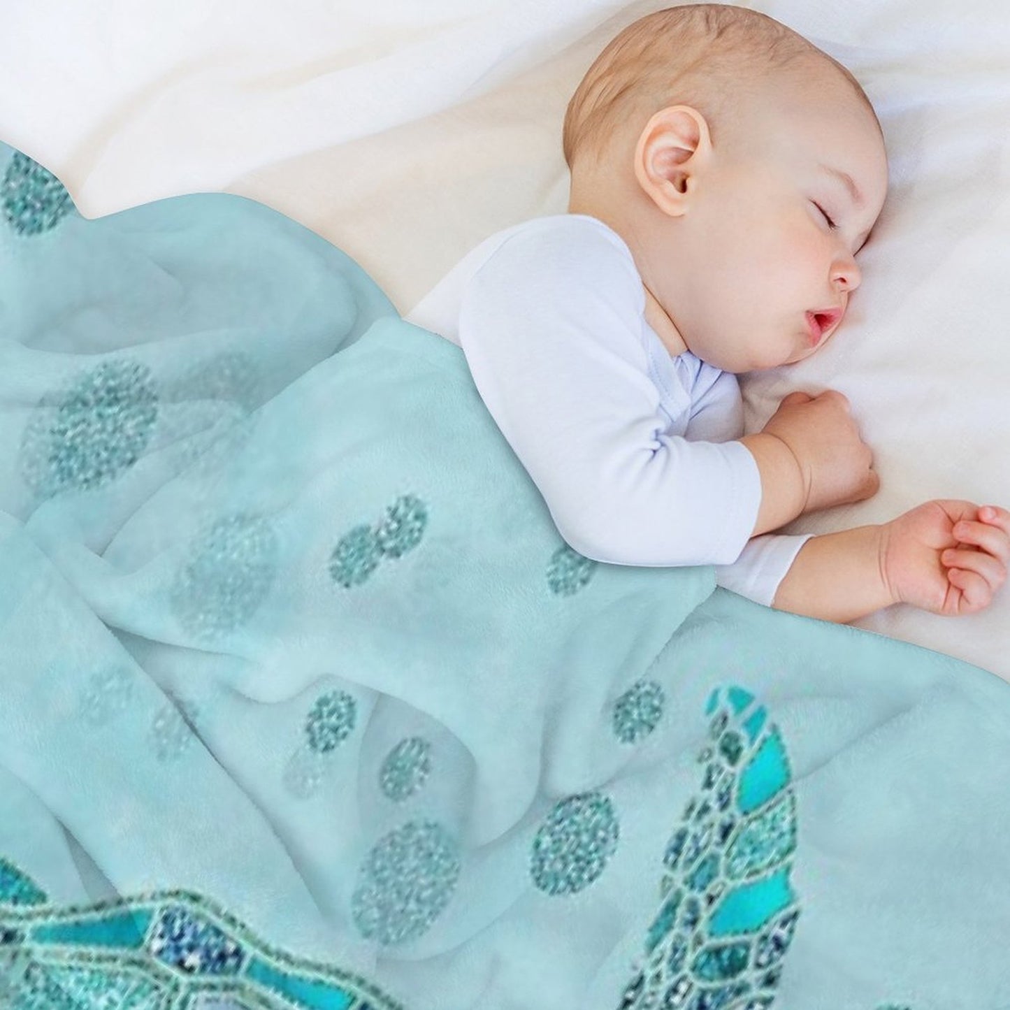 Glamour Aqua Turquoise Turtle Underwater Scenery Throw Blanket