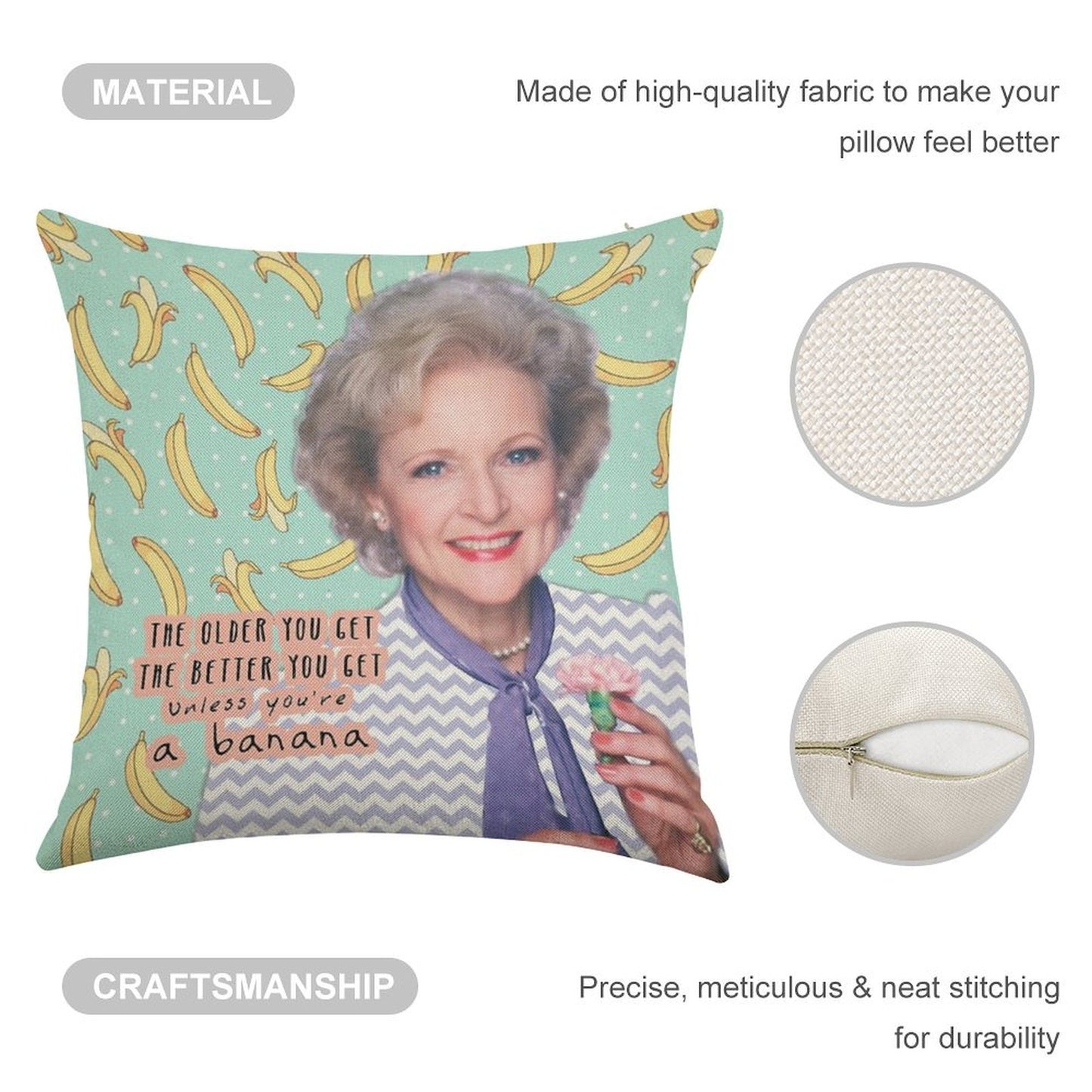 Rose Nylund 2 Linen Throw Pillow Cover