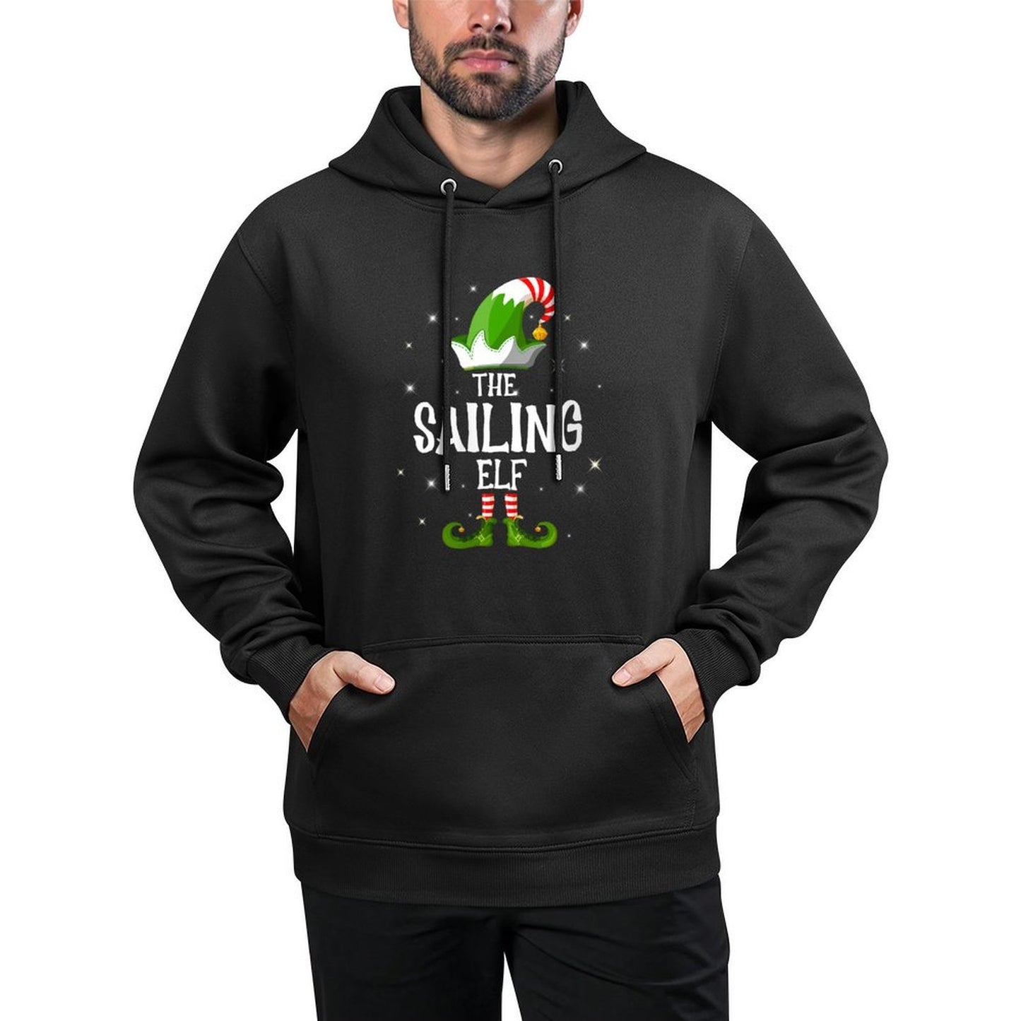 Womens The Sailing Elf Family Matching Group Christmas Medium-Weight Fabric Hoodie
