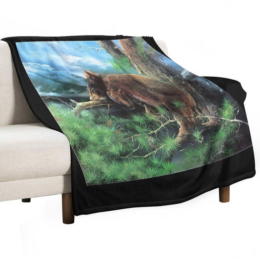 Cinnamon Tree Black Bear Cub Throw Blanket