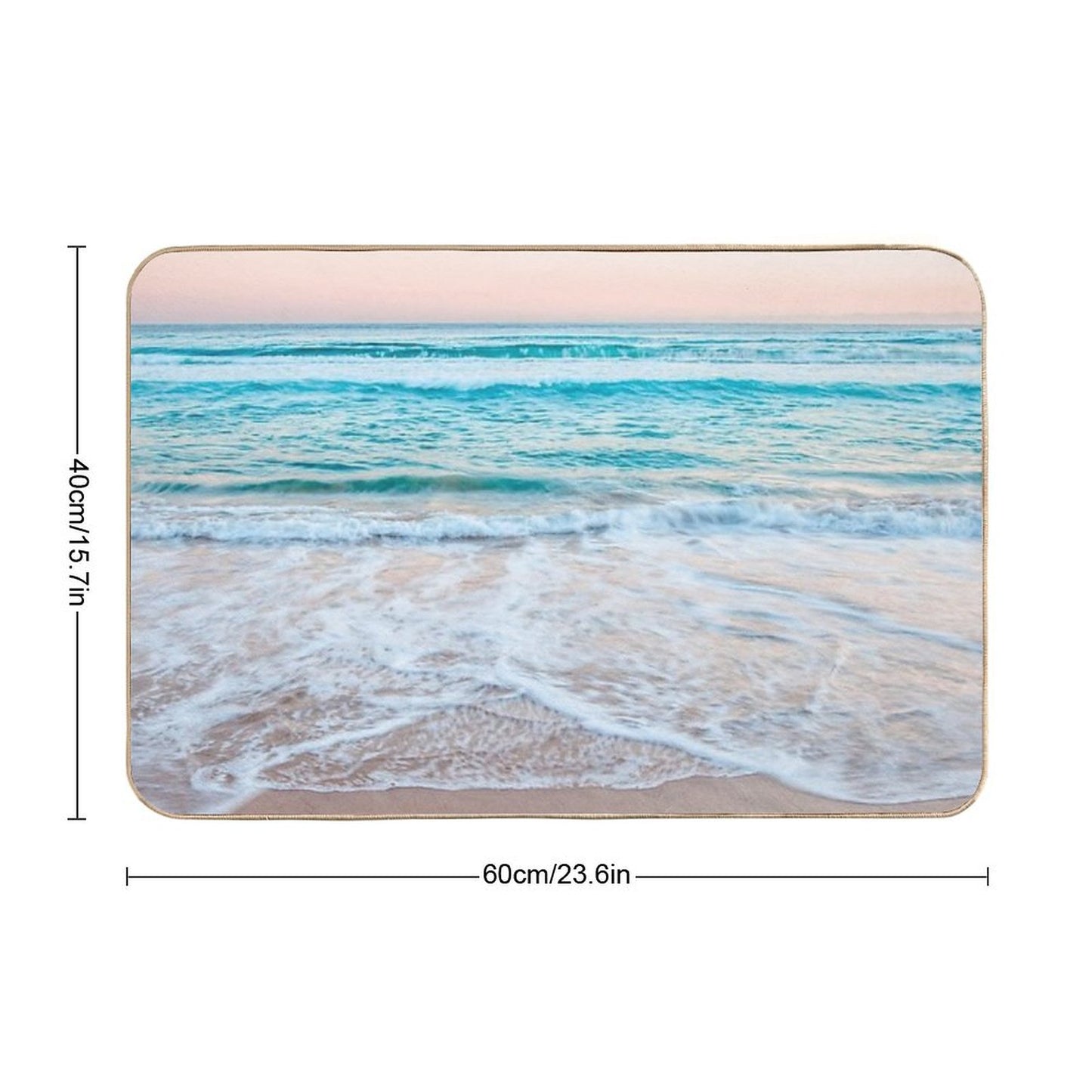 Blue Ocean Calm Waves Beach Bath Mat