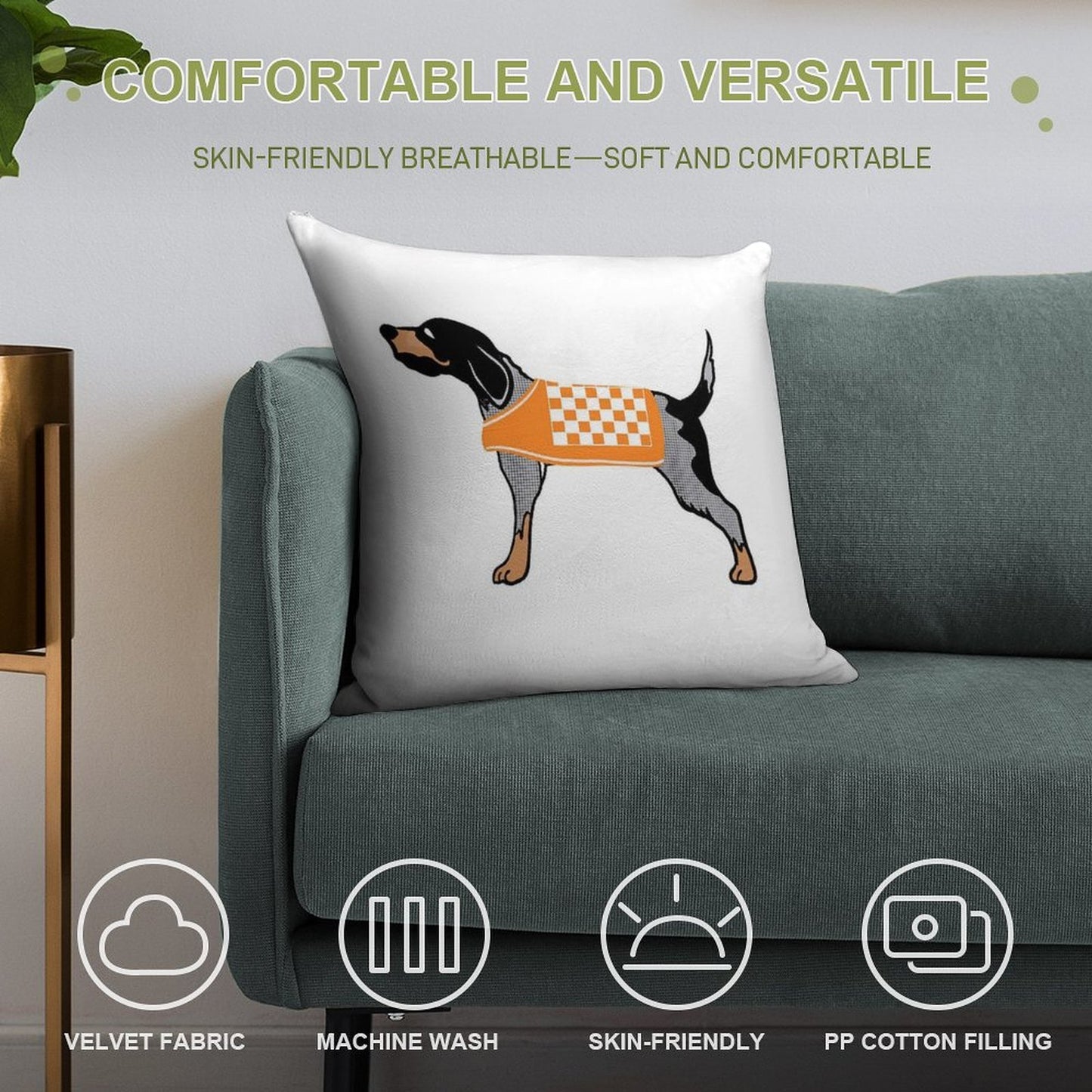 Smokey Soft High-Density Material Throw Pillow