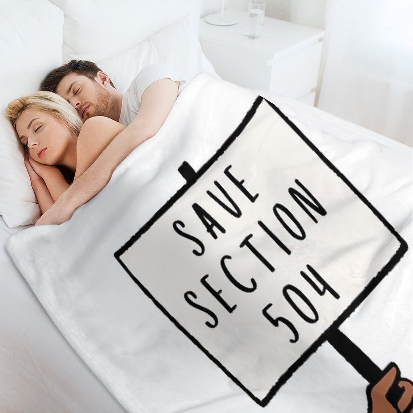 Save Section 504 Protest Sign Throw Blanket