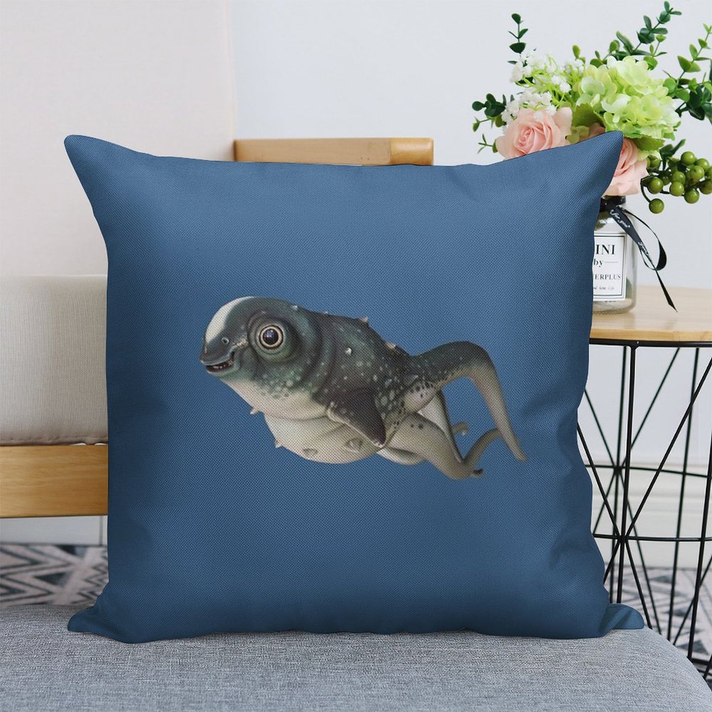 CuteFish Linen Throw Pillow Cover