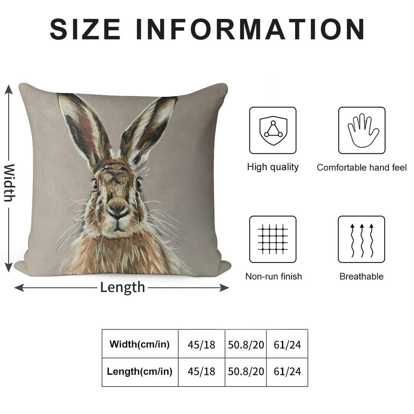 Hare Soft Gift Ready Throw Pillow