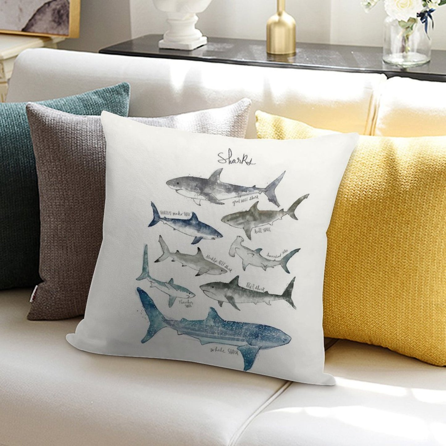 Sharks Soft Warmth Comfort Throw Pillow
