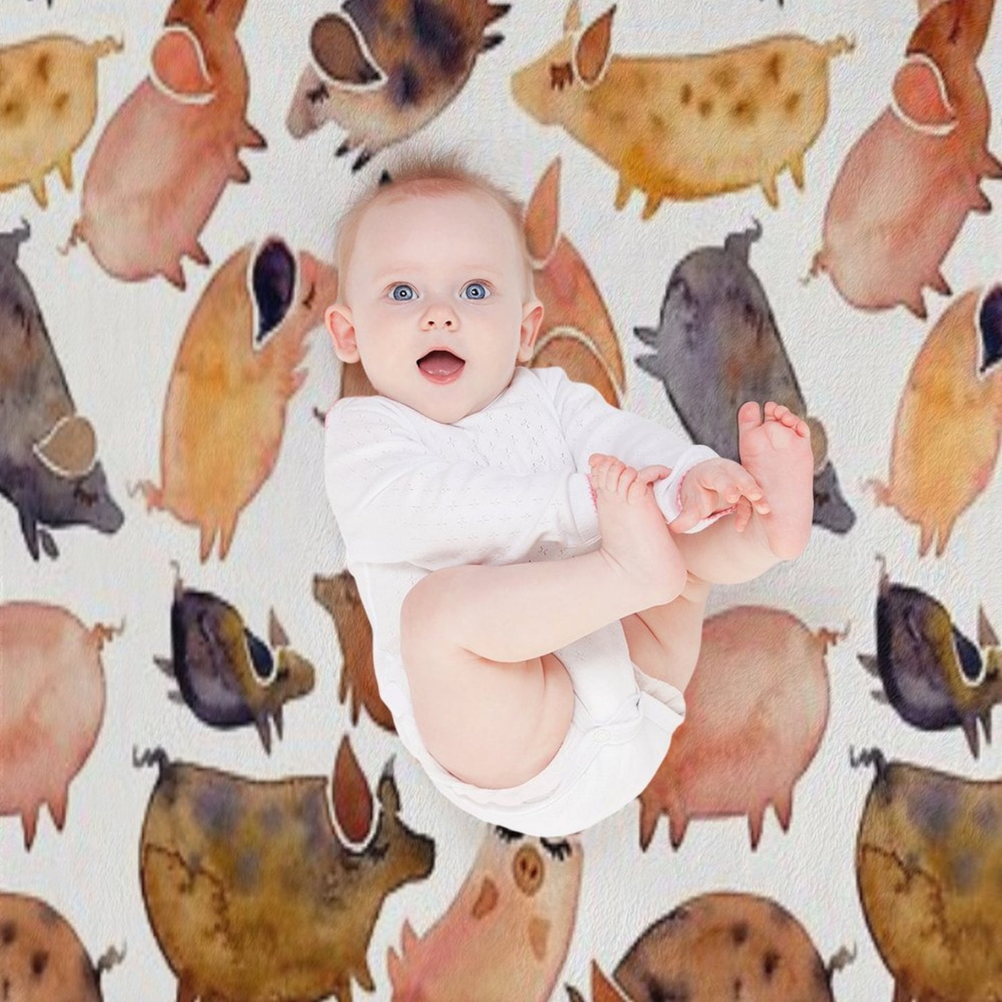 Pig Collection Throw Blanket