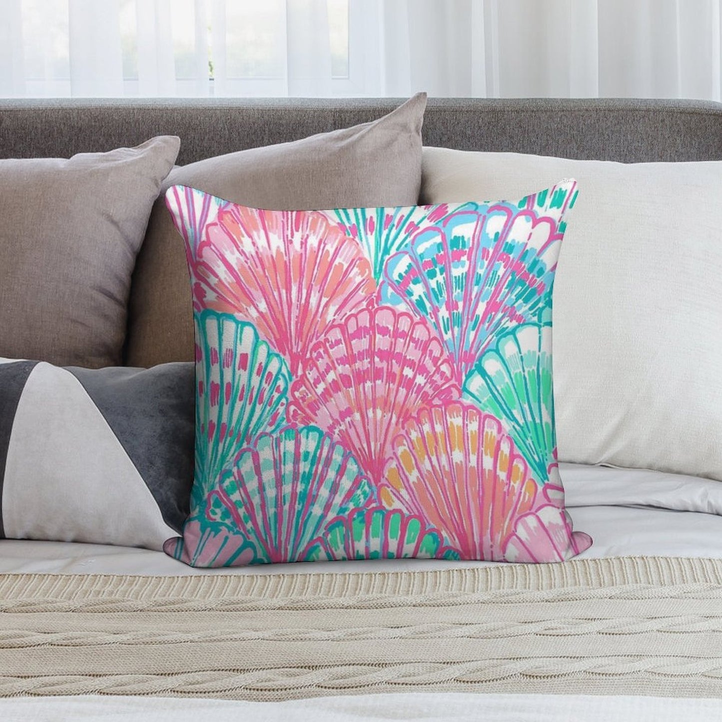 Colorfull Shell Soft Warmth Comfort Throw Pillow