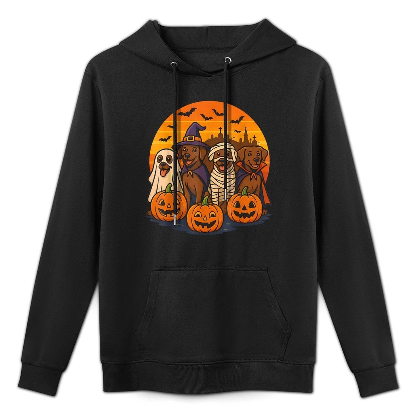 Halloween Brown Labrador Ghost Spooky Chocolate Lab Dog Mama Colorfast Hoodie