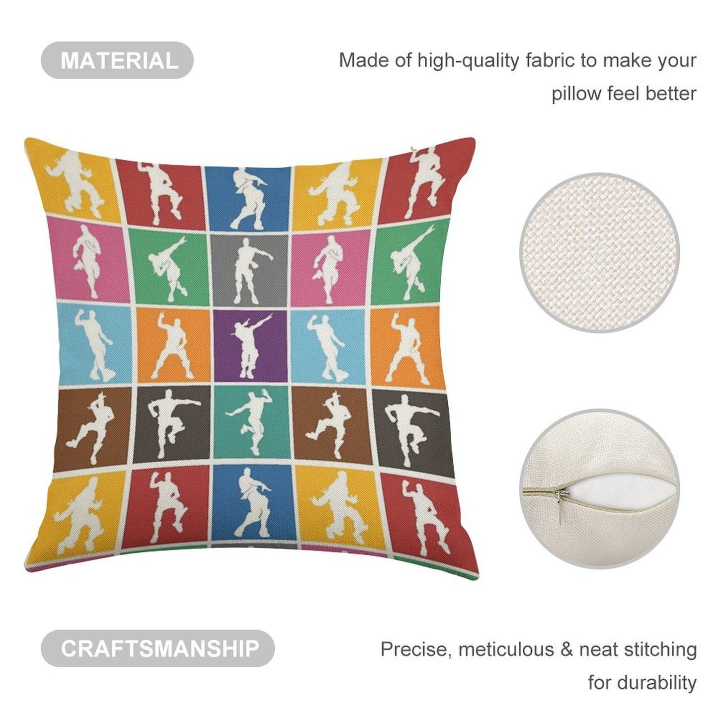 Battle Royale Victory Dance Rainbow Lattice Funny Linen Throw Pillow Cover