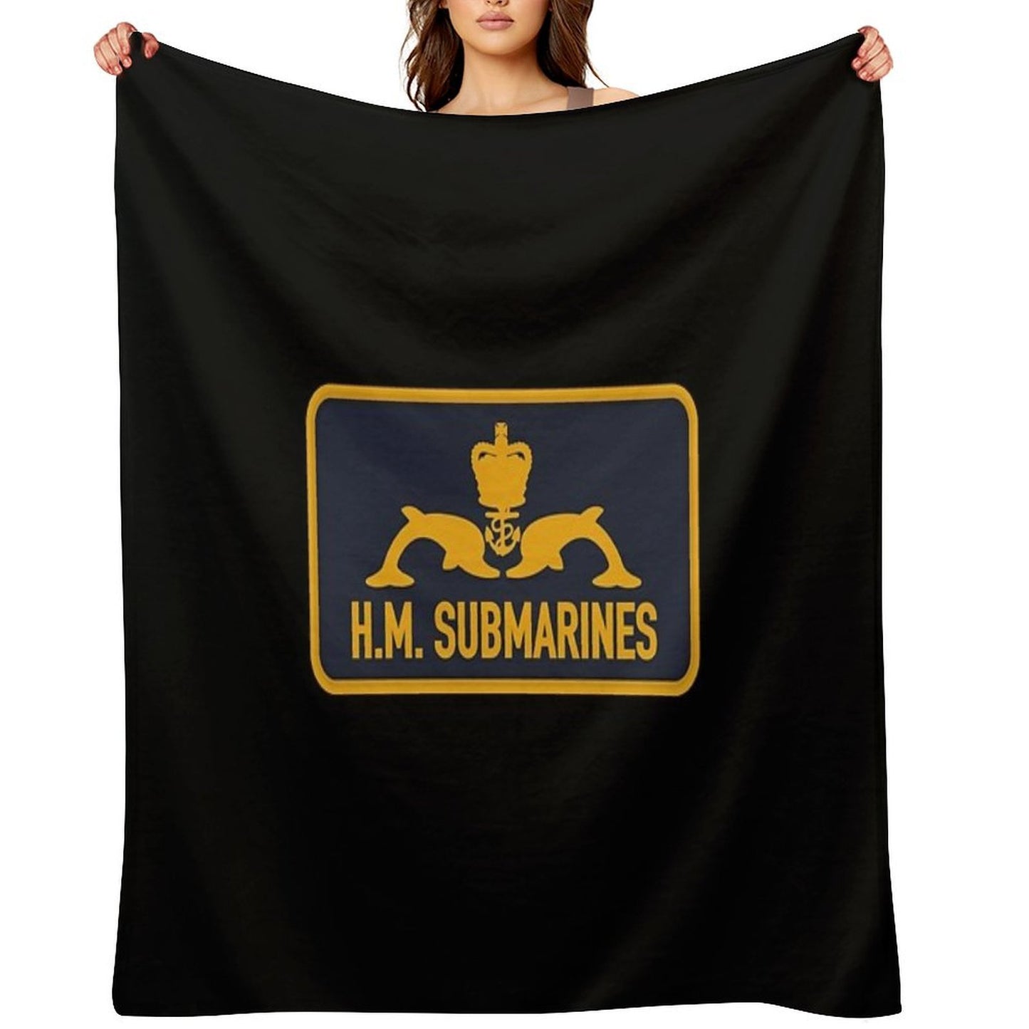 H.M. Submarines Patch Throw Blanket