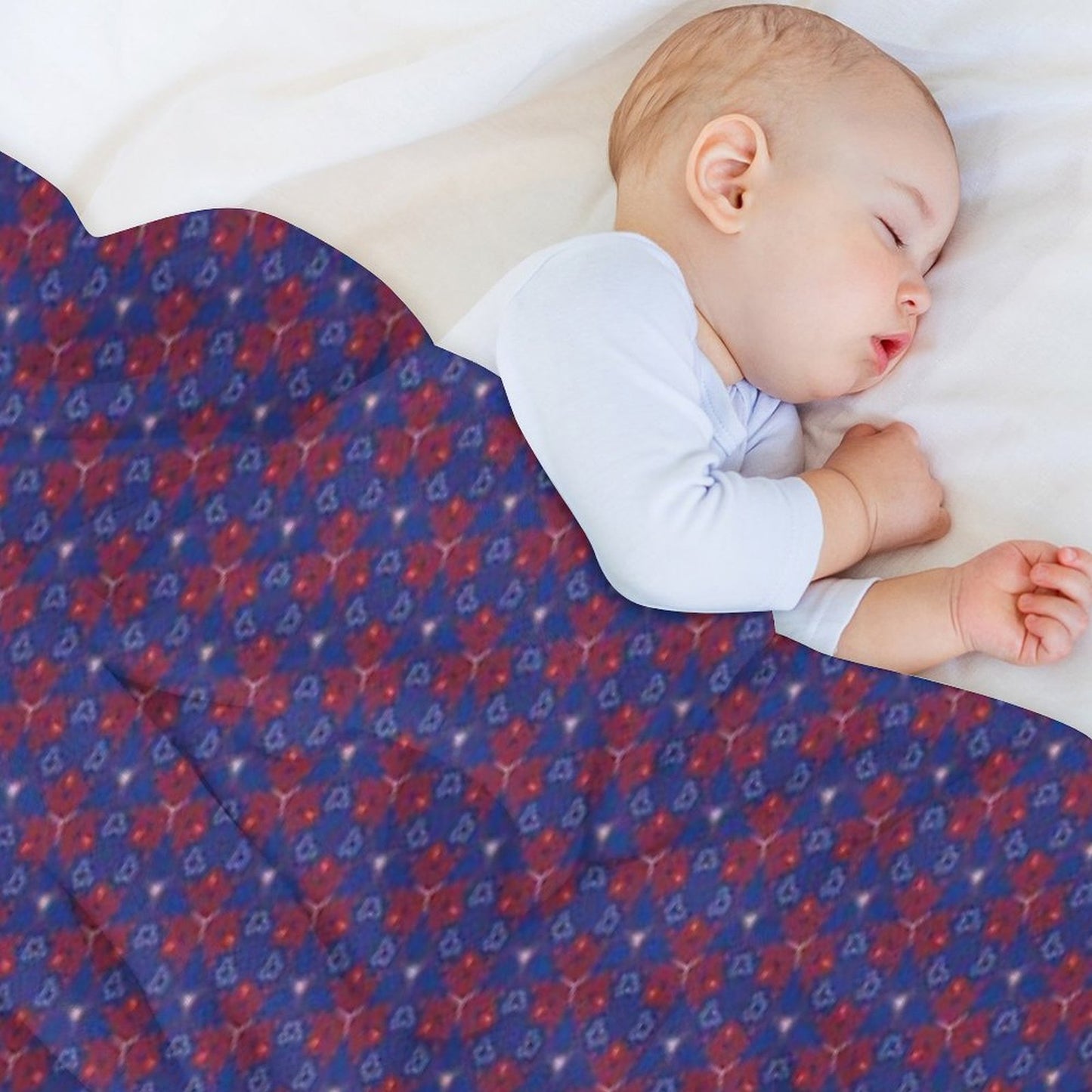 Geometrical Designs Blue Throw Blanket