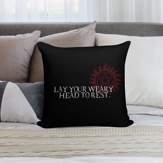 Lay Your Weary Head to Rest Soft Hidden Zipper Throw Pillow
