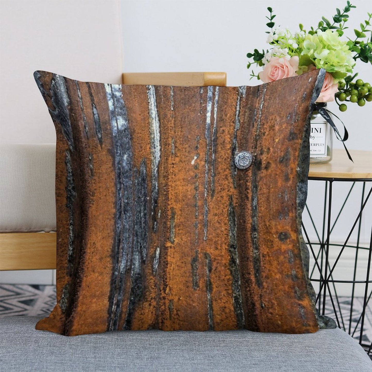 Rust Linen Throw Pillow Cover
