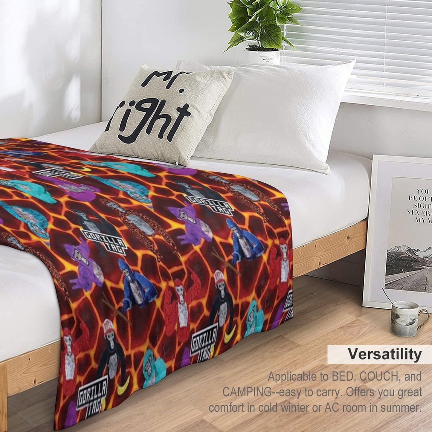Gorilla Tag Lava Monke Party Throw Blanket