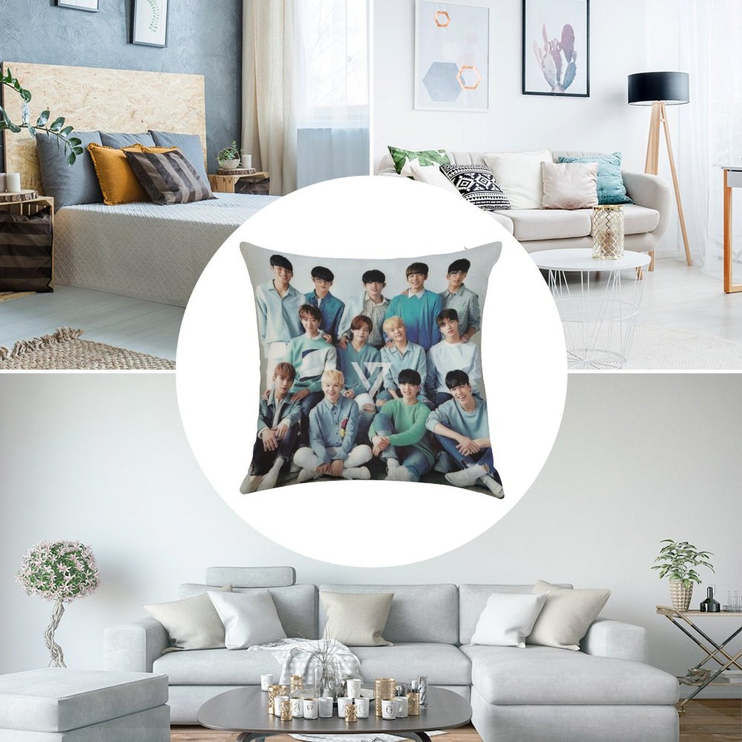 Seventeen Linen Throw Pillow Cover
