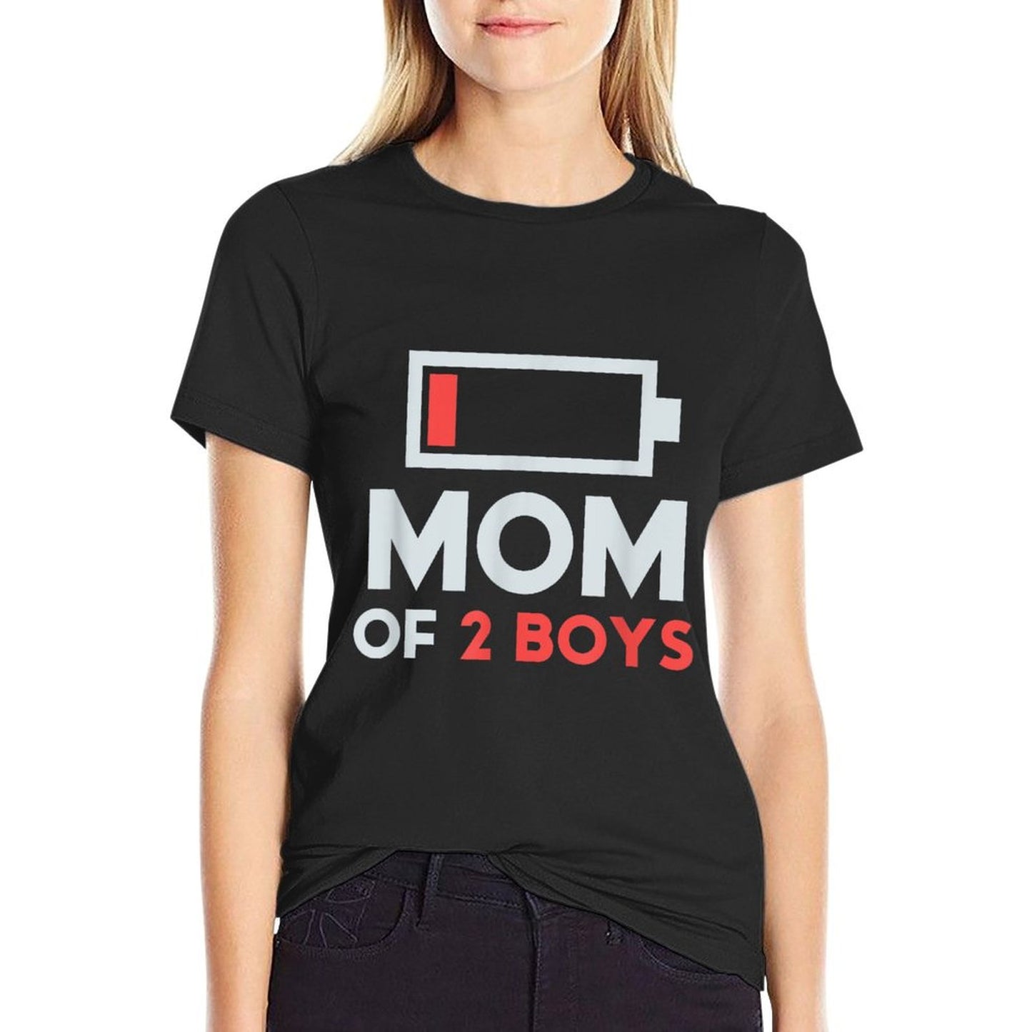 Mom of 2 Boys Gift from Son Mothers Day Birthday Women T-Shirt
