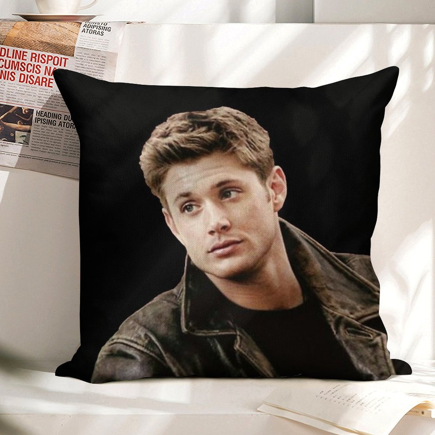 Dean Winchester Supernatural Linen Throw Pillow Cover