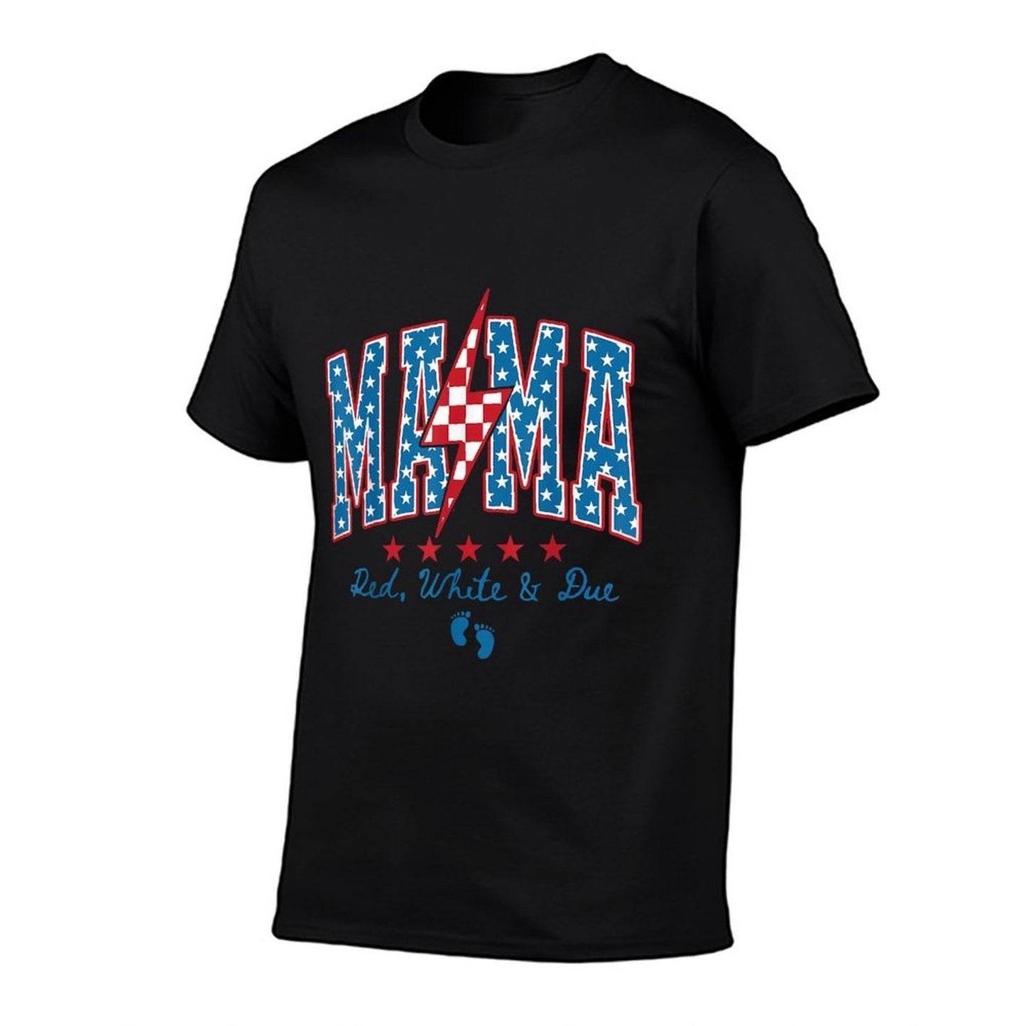 Mama Red White And Due 4th of July Pregnancy Announcement Vintage-inspired T-Shirt