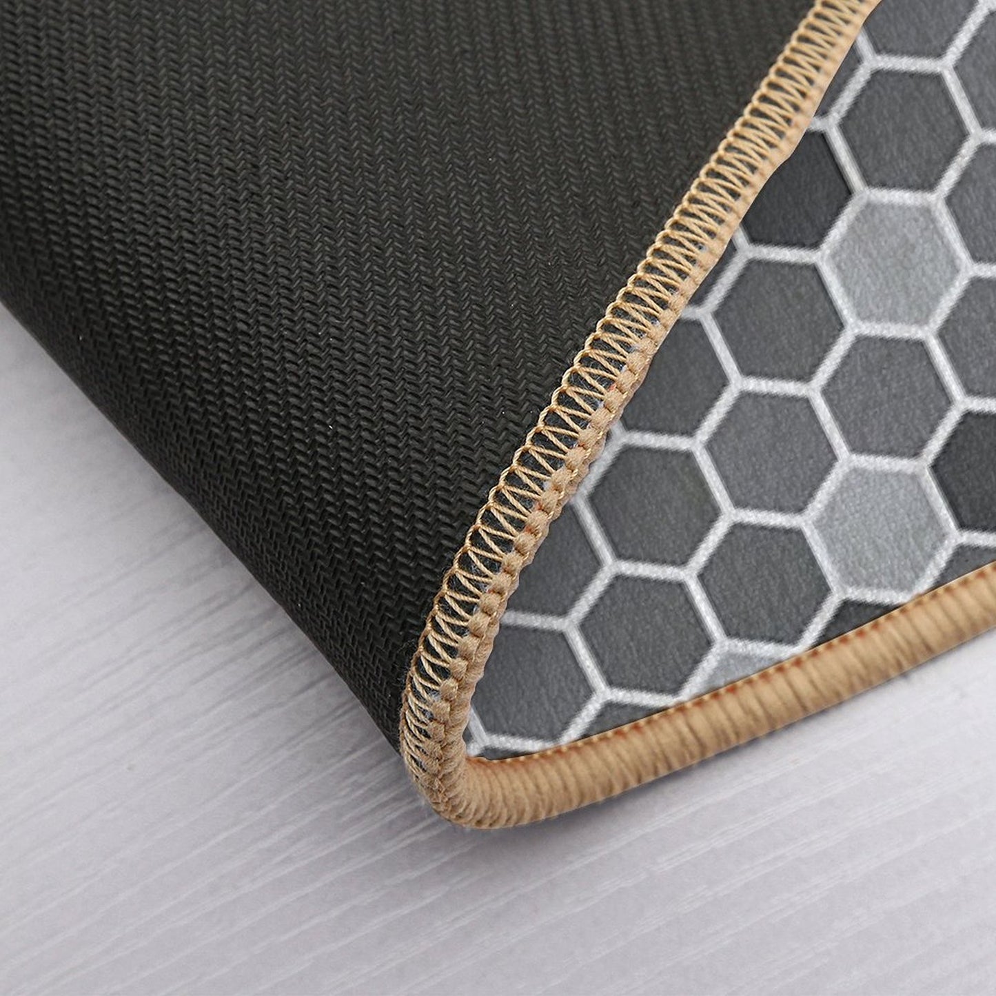 Grey Hexagon Bath Mat