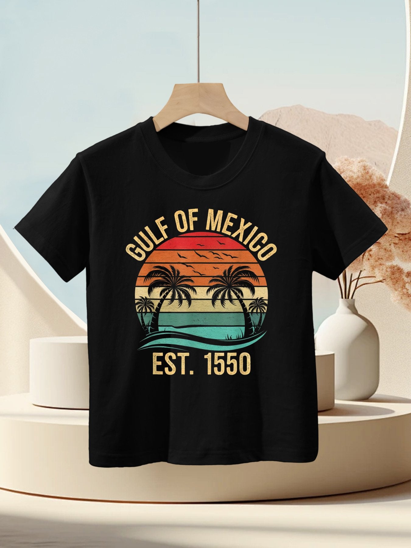 Gulf of Mexico Women Est 1550 Retro Vintage Beach Kids T-Shirt