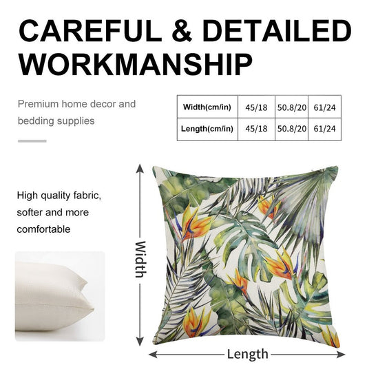 TROPICAL GARDEN Linen Throw Pillow Cover