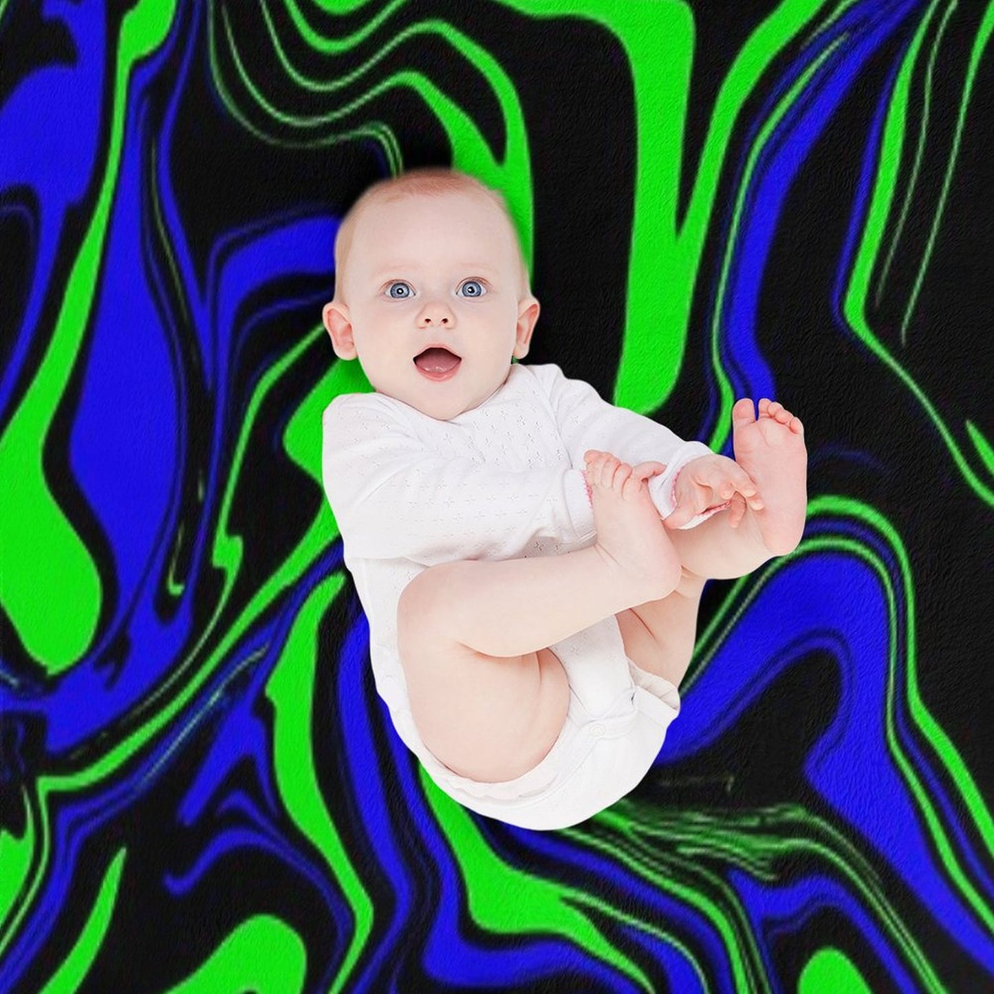 Blue Green And Black Oil Slick Throw Blanket