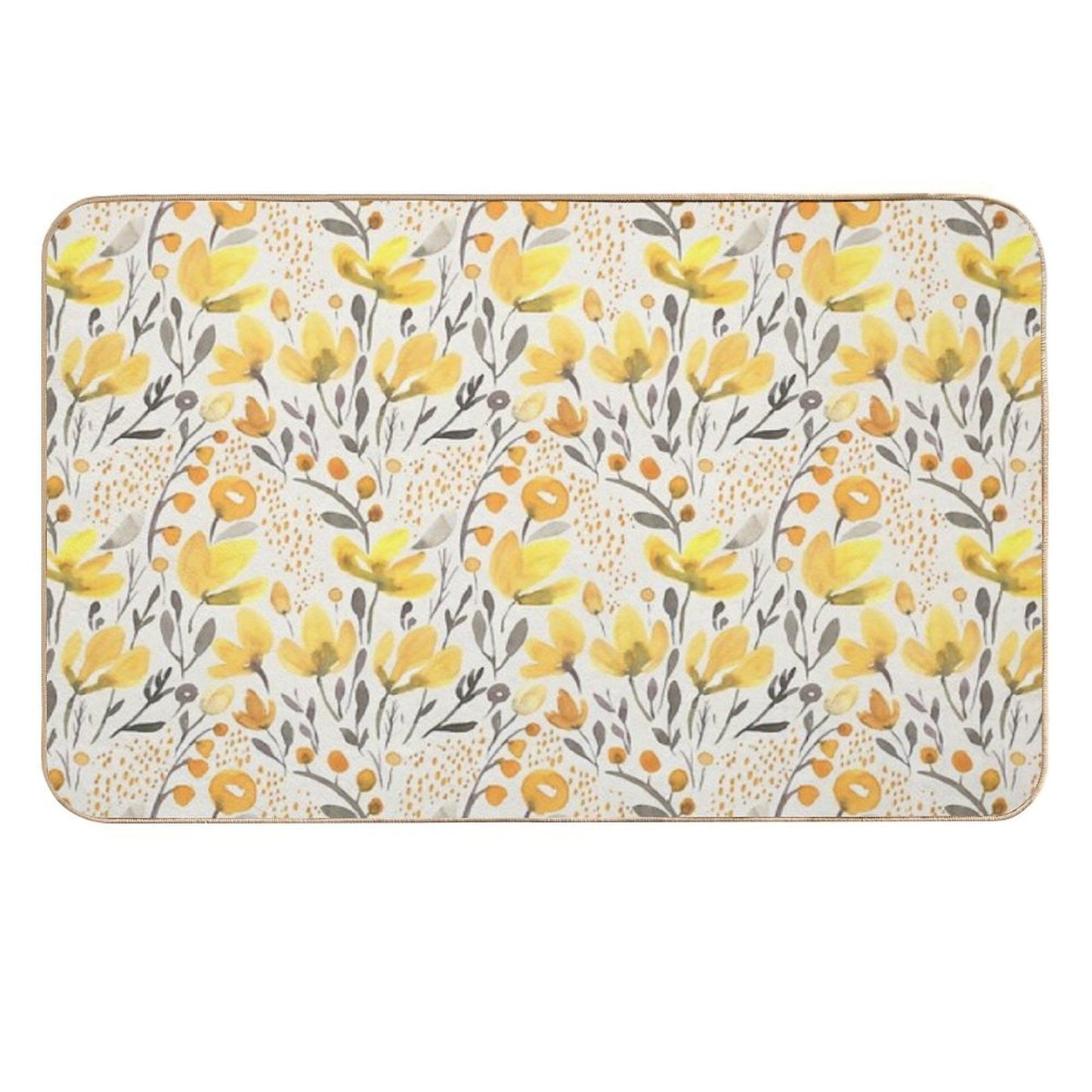 Yellow Field Slip-Resistant Bath Mat