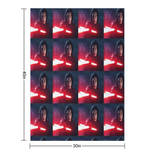 Adam Driver with Saber Edit Throw Blanket